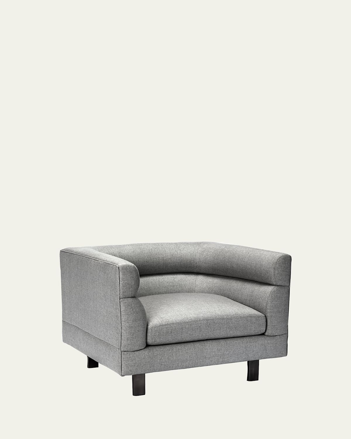 Interlude Home Ornette Chair In Faux Linen Gray