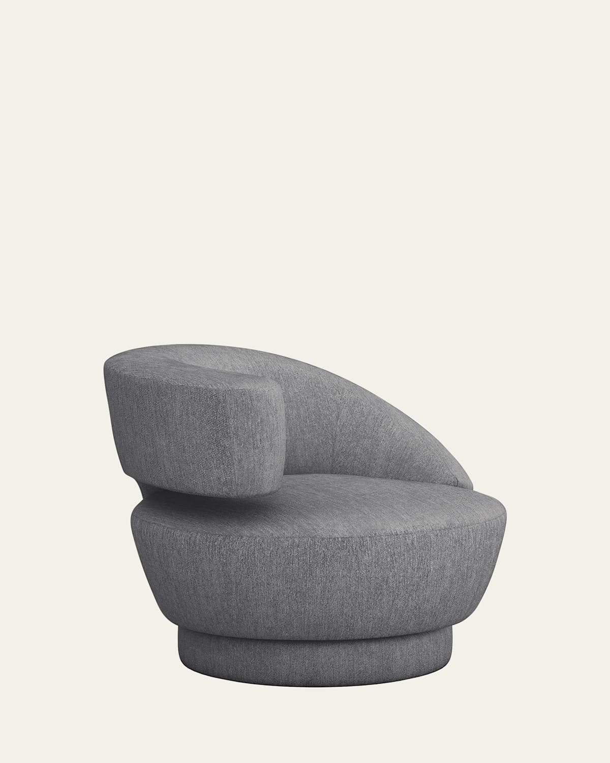 Interlude Home Arabella Left-arm Swivel Chair In Dk Gray Chenille