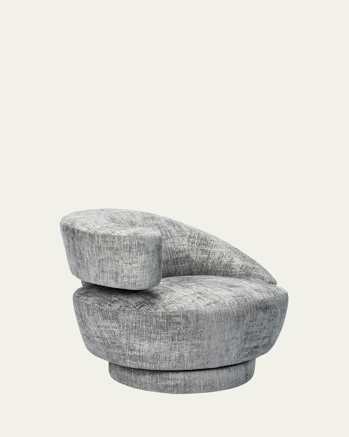 Interlude Home Arabella Left-arm Swivel Chair In Gray Chenille