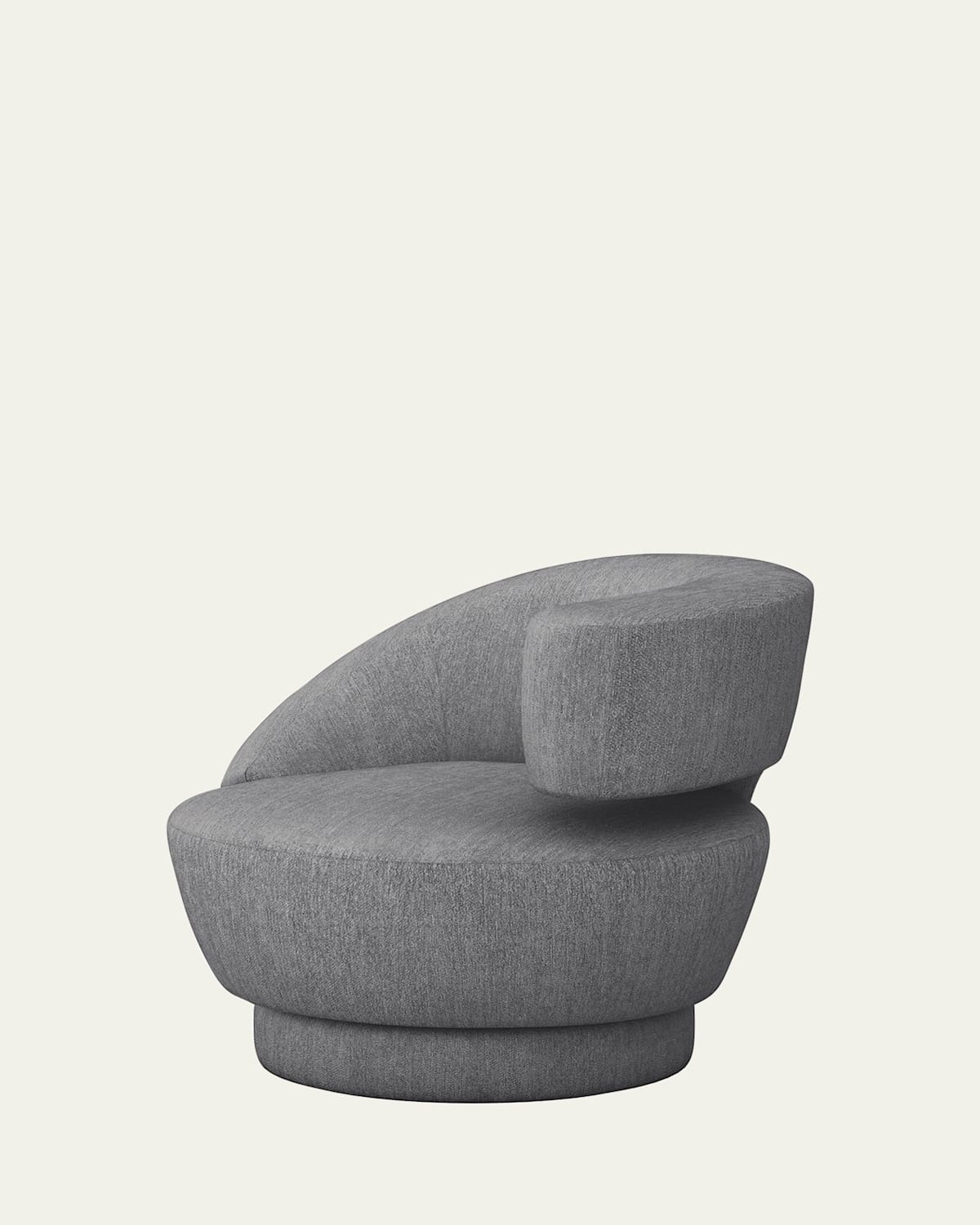 Interlude Home Arabella Right-arm Swivel Chair In Dk Gray Chenille