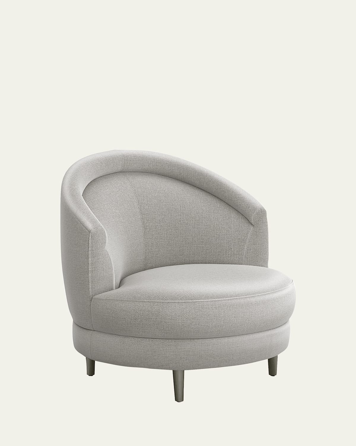 Interlude Home Capri Swivel Chair In Faux Linen Gray