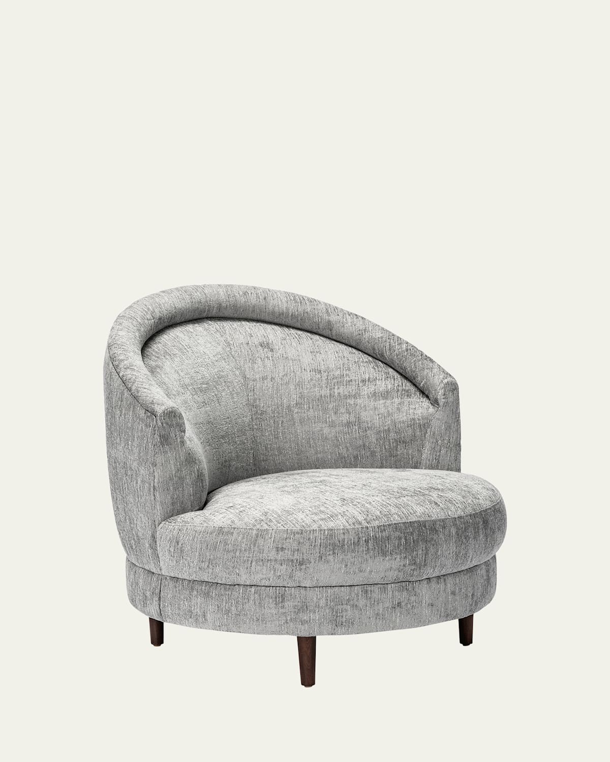 Interlude Home Capri Swivel Chair In Gray Chenille