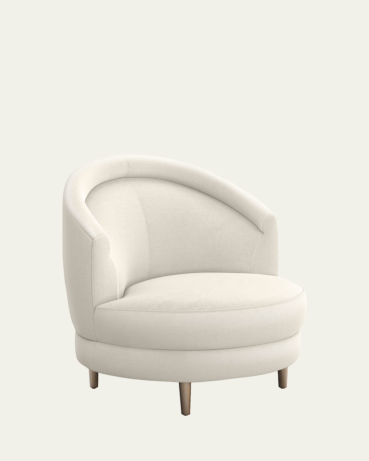 Interlude Home Capri Swivel Chair In Faux Linen Pearl