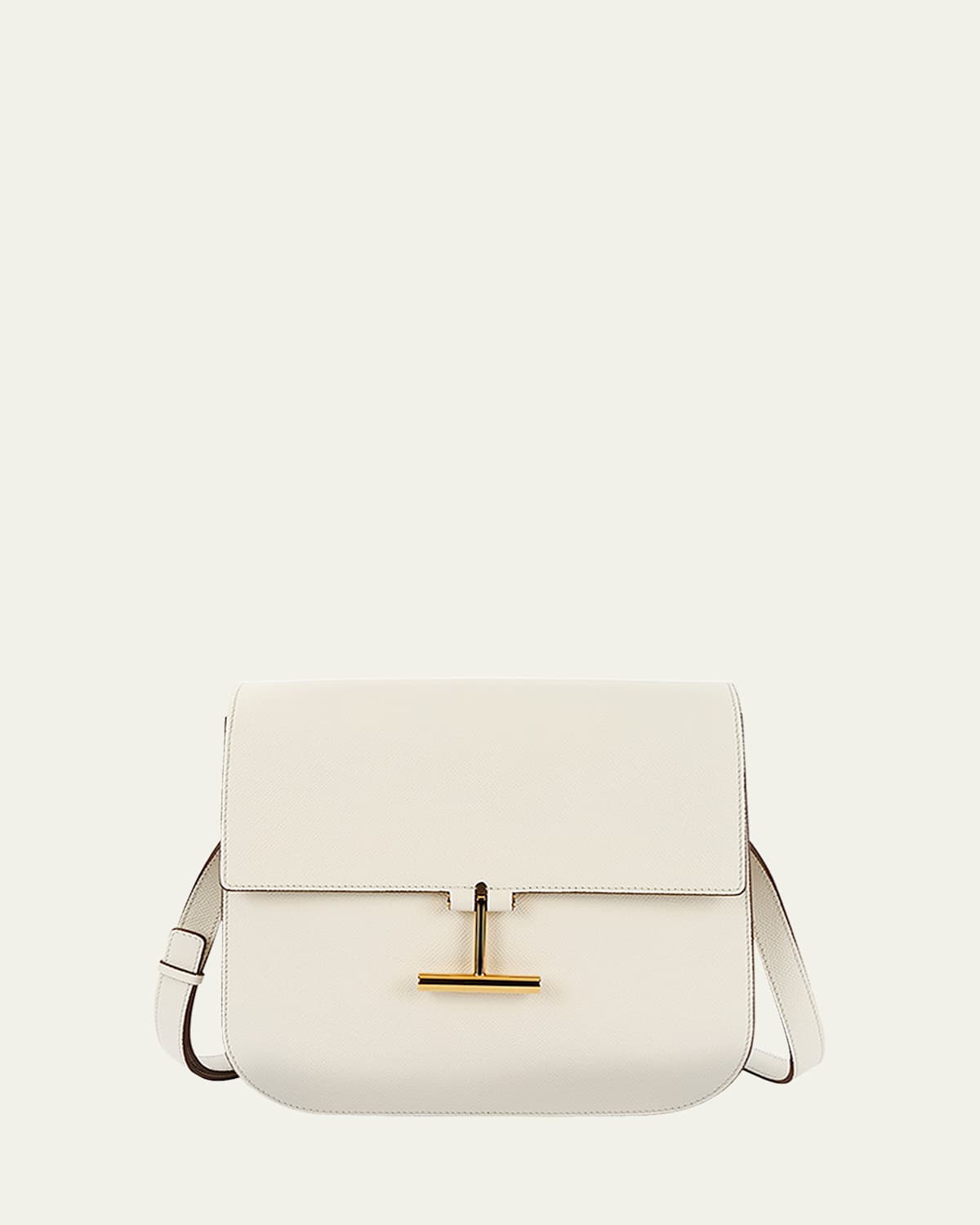 Tom Ford Tara Mini Shoulder Bag In Grained Leather In White