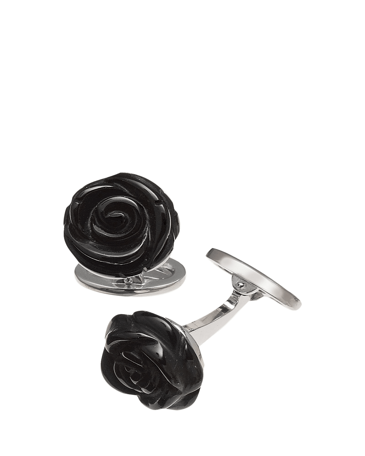 Jan Leslie Onyx Carved Rose Cuff Links | Thumbnail 2