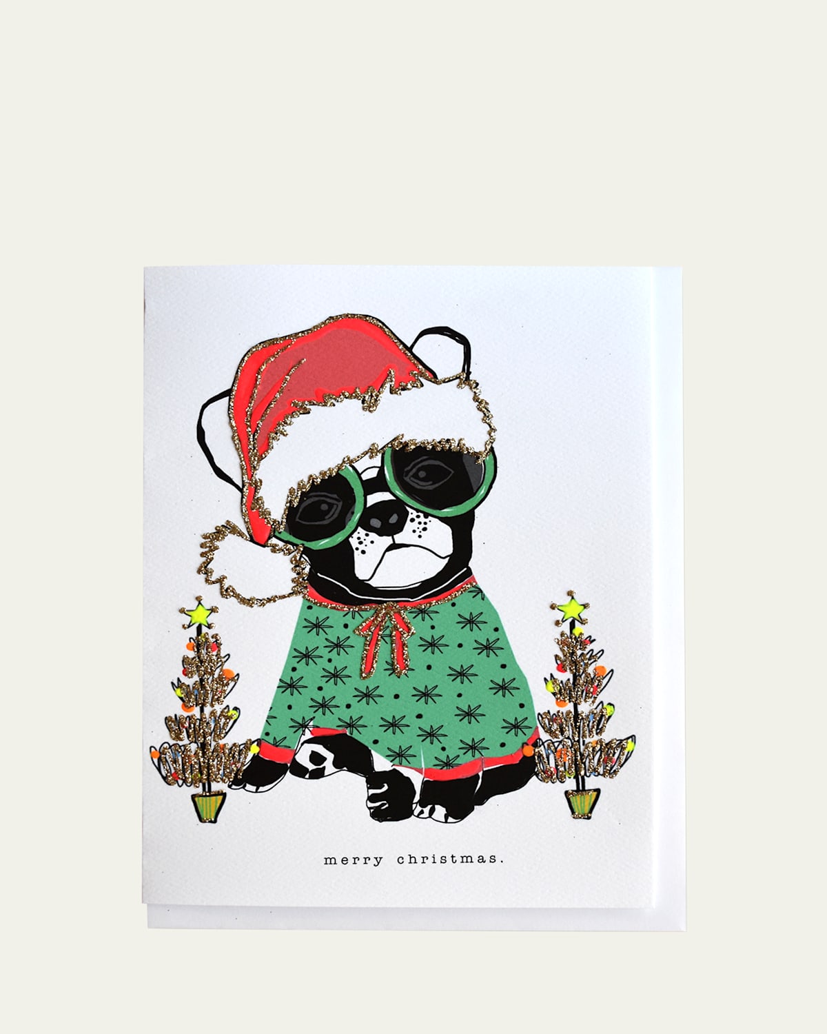 Merry Christmas (Frenchie) Greeting Card