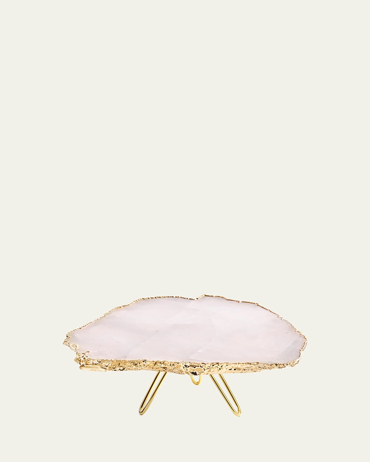 ANNA New York Torta Rose Quartz Cake Stand, Gold | Thumbnail 4