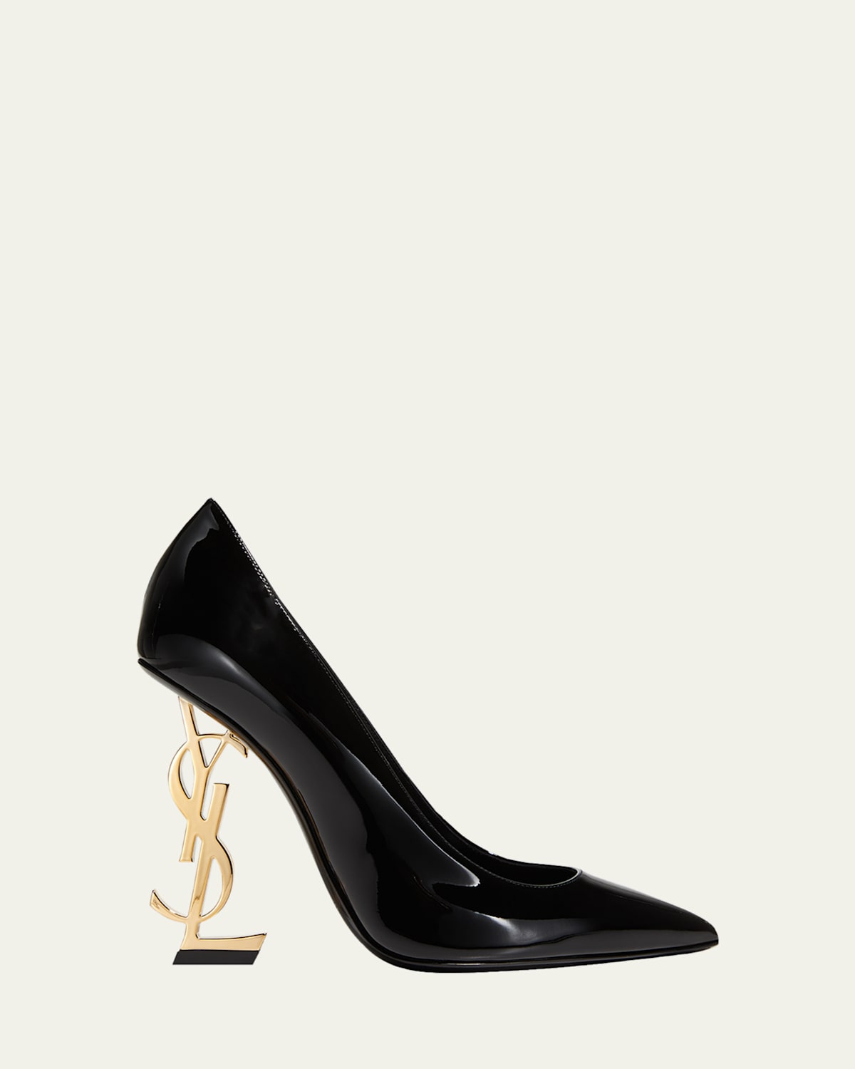 Saint Laurent 110mm Opyum Patent Ysl-heel Pumps In Black