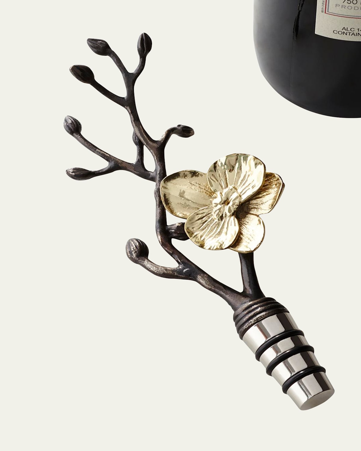 Michael Aram Gold Orchid Wine Stopper In Gold