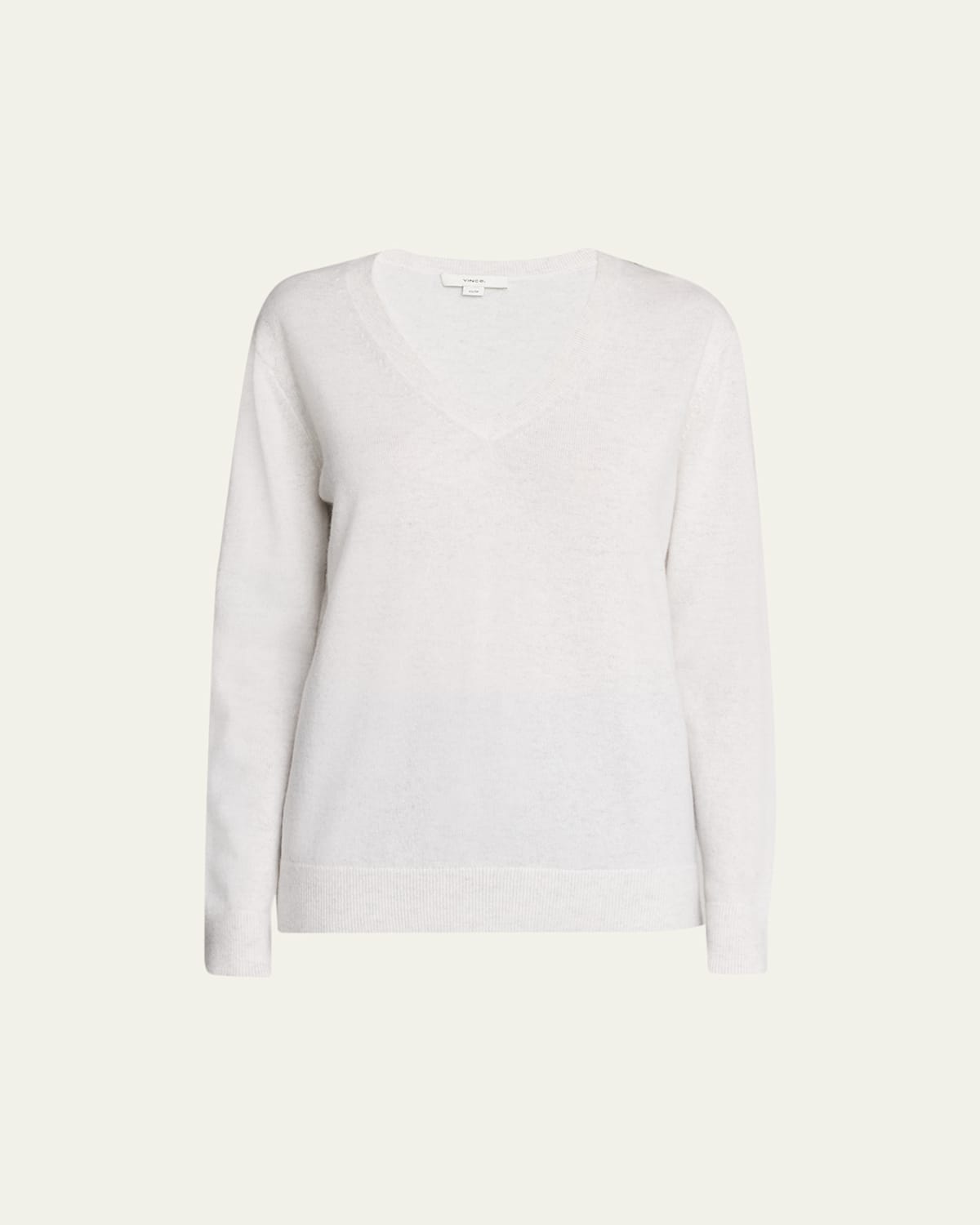 Vince Weekend V-neck Cashmere Pullover Sweater In White
