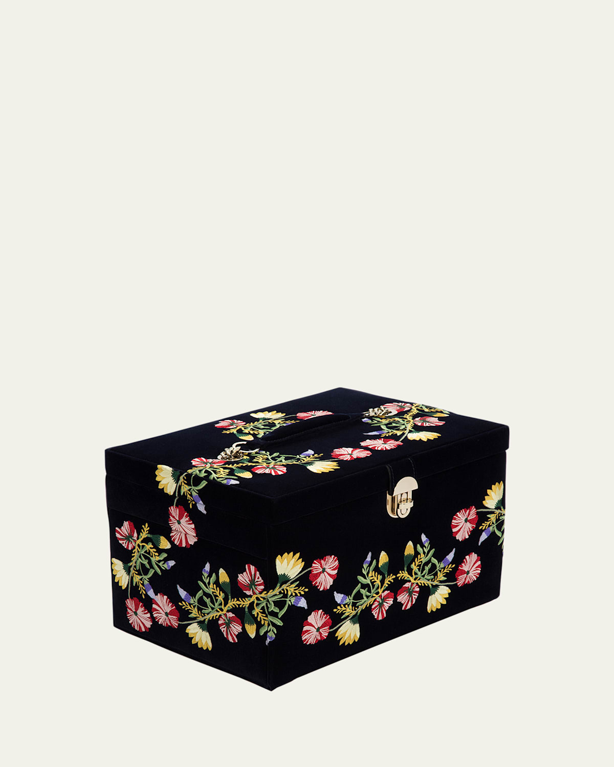 Wolf Zoe Large Jewelry Box In Forest Green