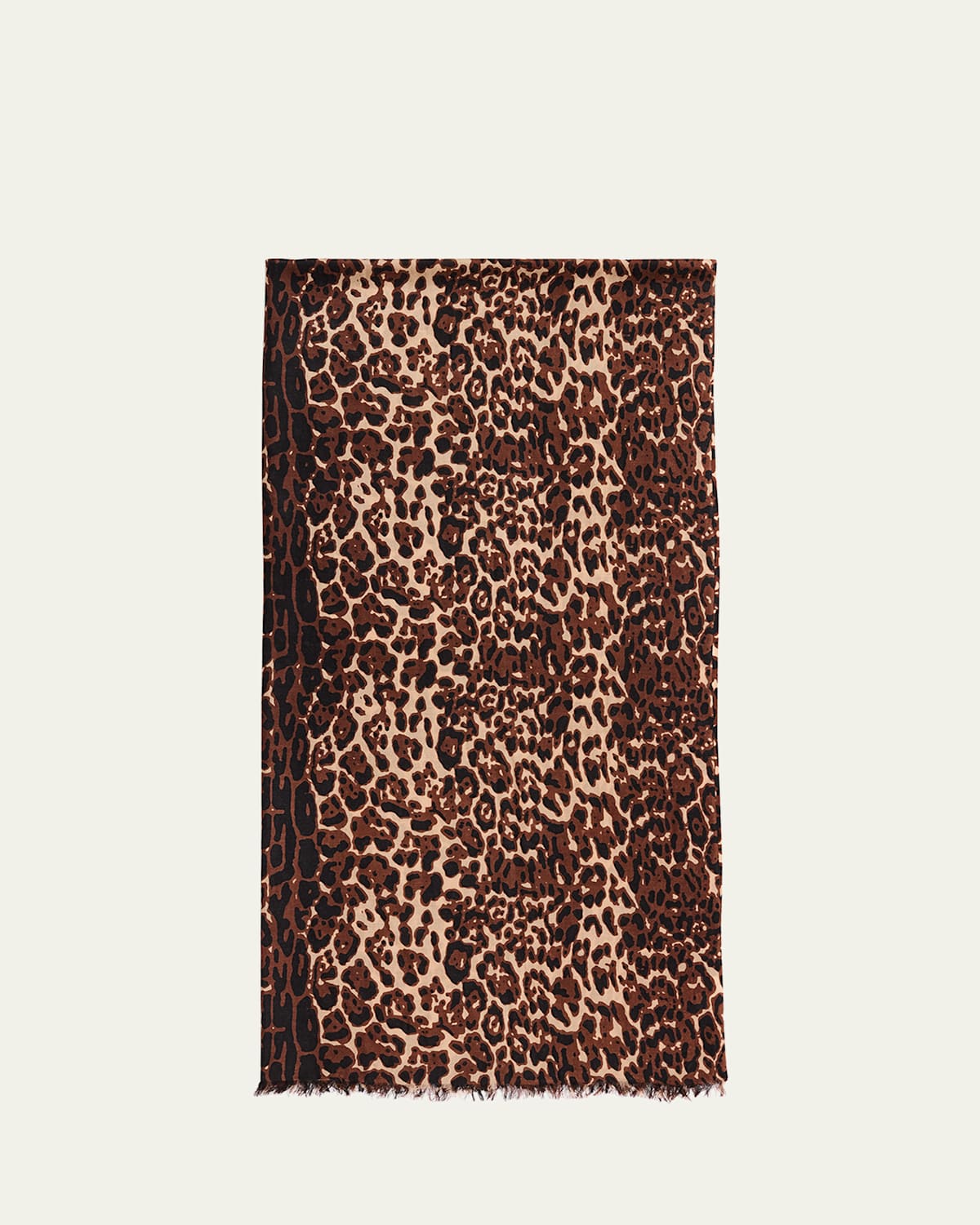 Lightweight Cashmere Leopard-Print Scarf