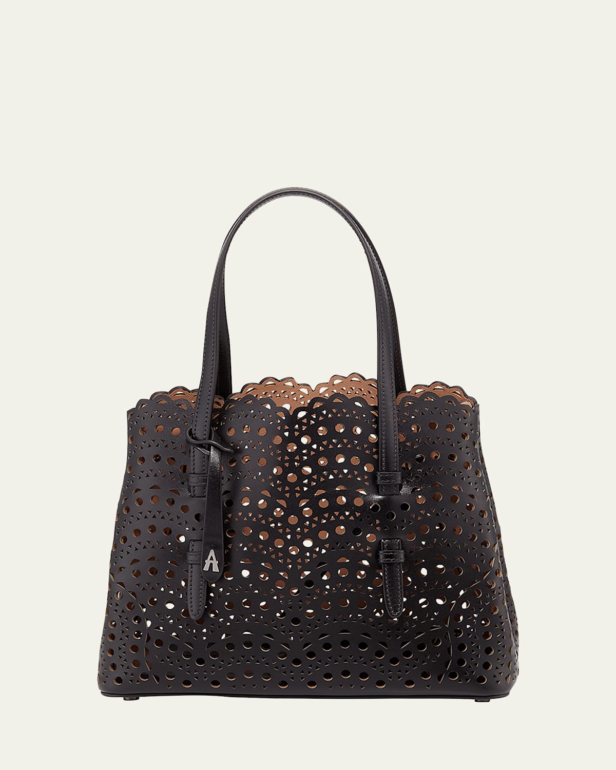 ALAIA Mina 25 Tote Bag in Vienne Wave Perforated Leather | Thumbnail 3