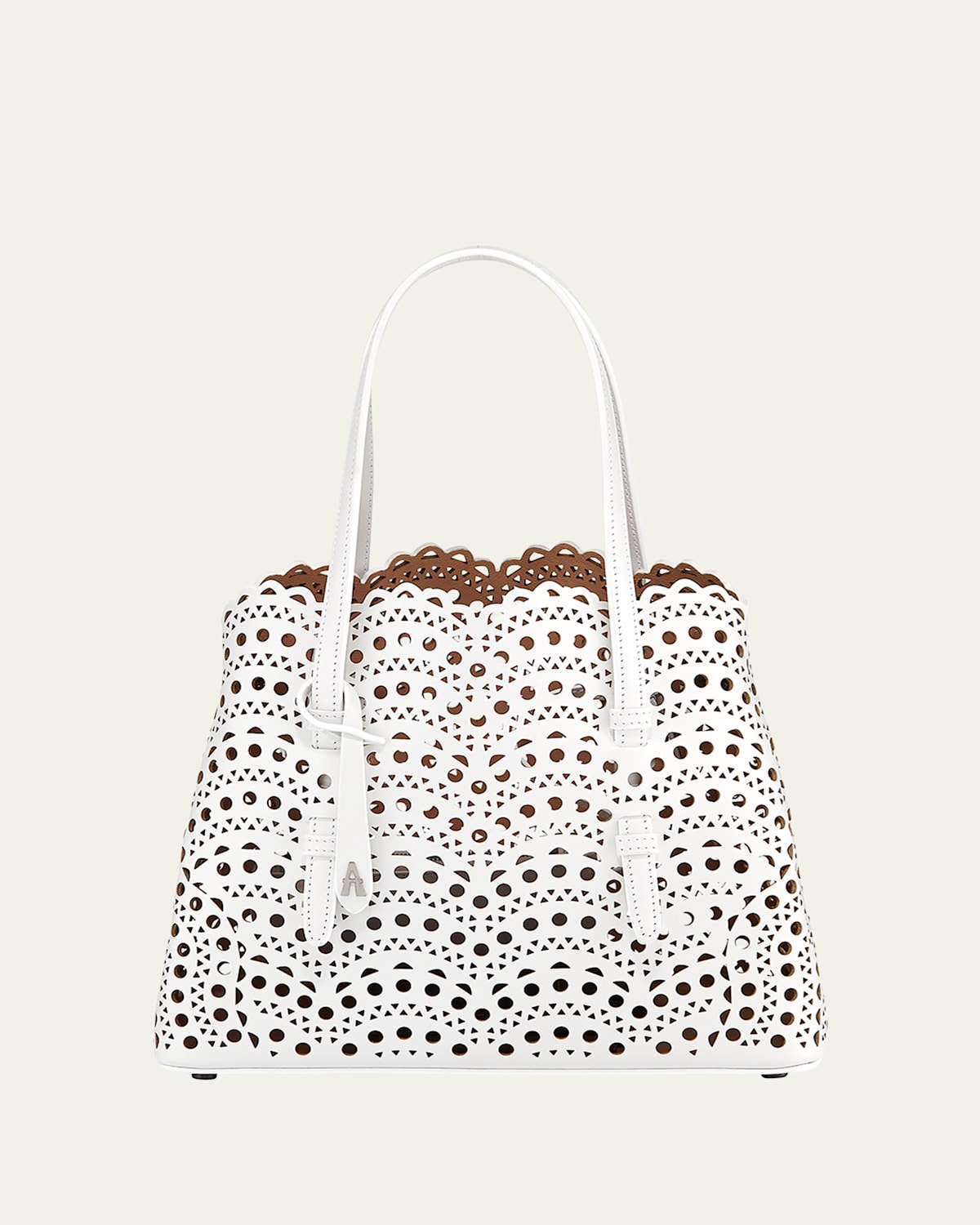 ALAIA Mina 25 Tote Bag in Vienne Wave Perforated Leather