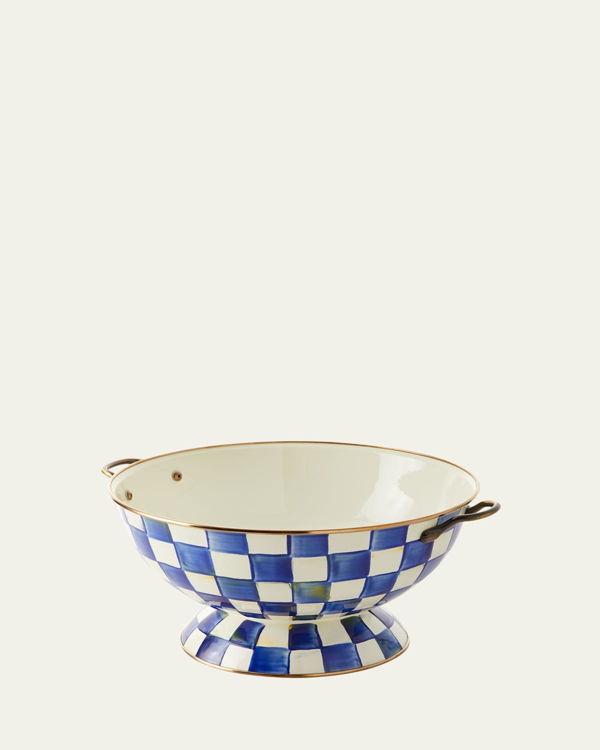 Mackenzie-childs Mackenzie Childs Royal Check Enameled Steel Almost Everything Bowl