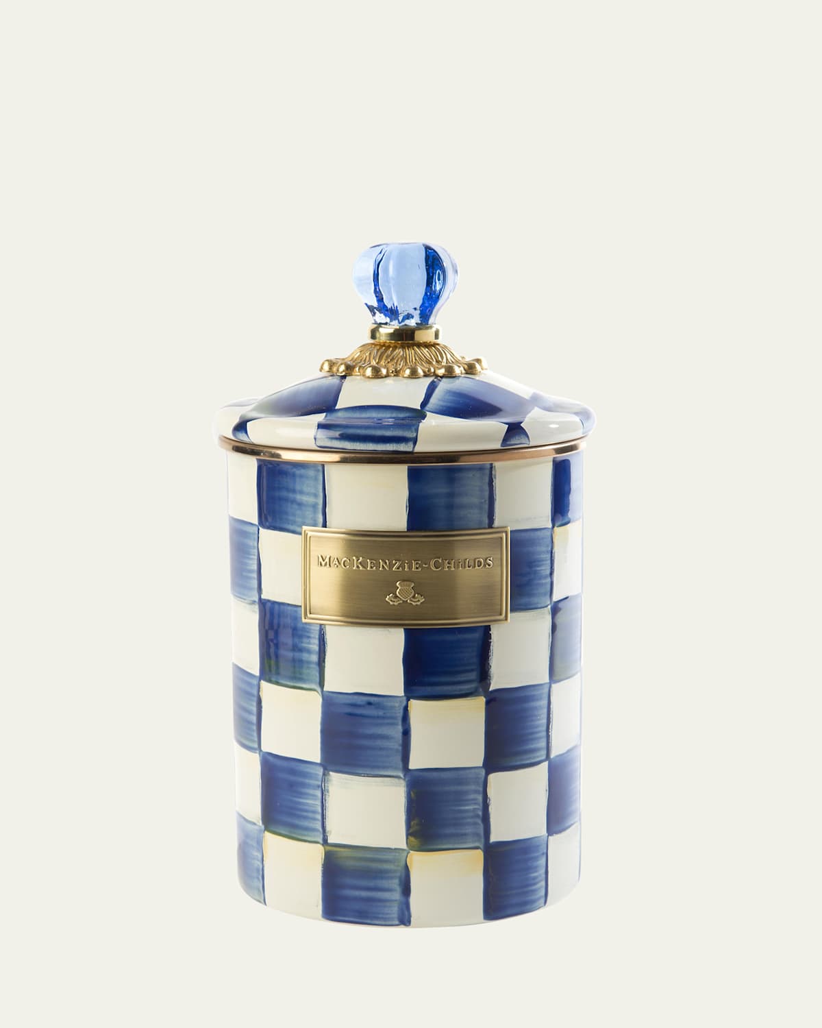 Mackenzie-childs Mackenzie Childs Royal Check Enameled Steel Canister