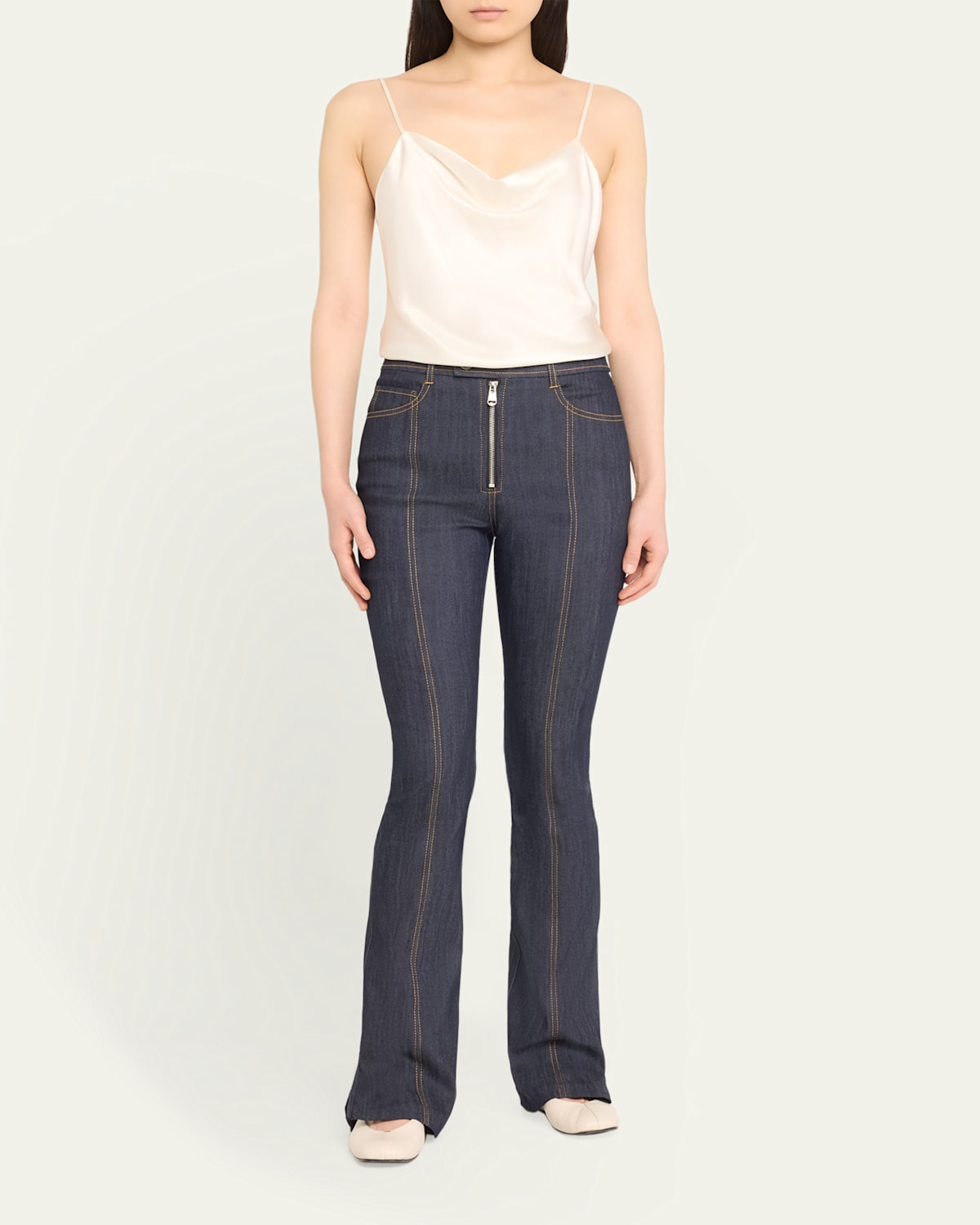 Marta Cowl-Neck Silk Camisole