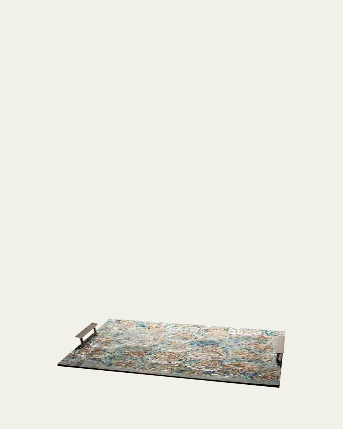 Ladorada Sterling Silver, Mother-of-pearl & Wood Serving Tray In Neutral Pattern