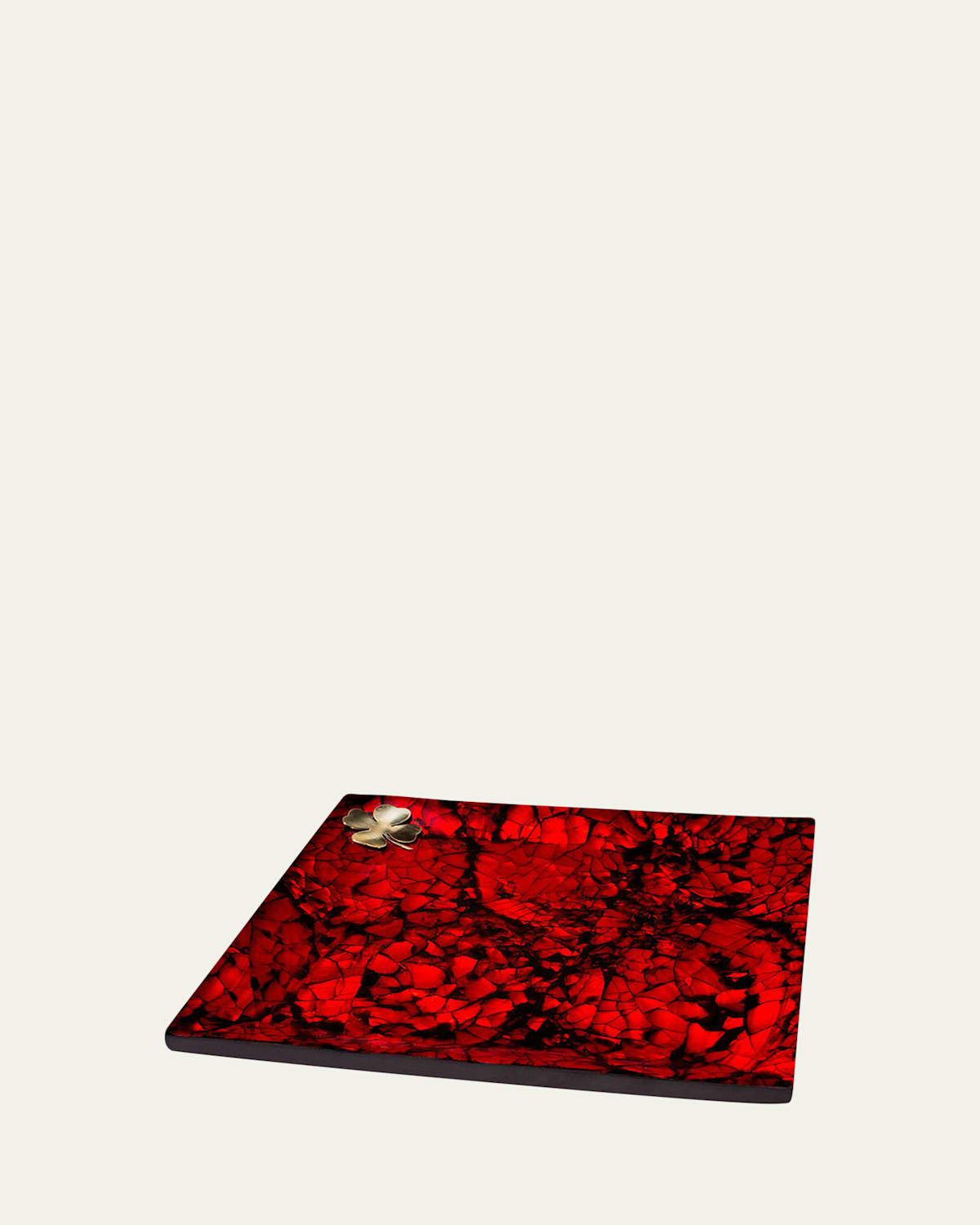 Ladorada Mother Of Pearl Platter In Red