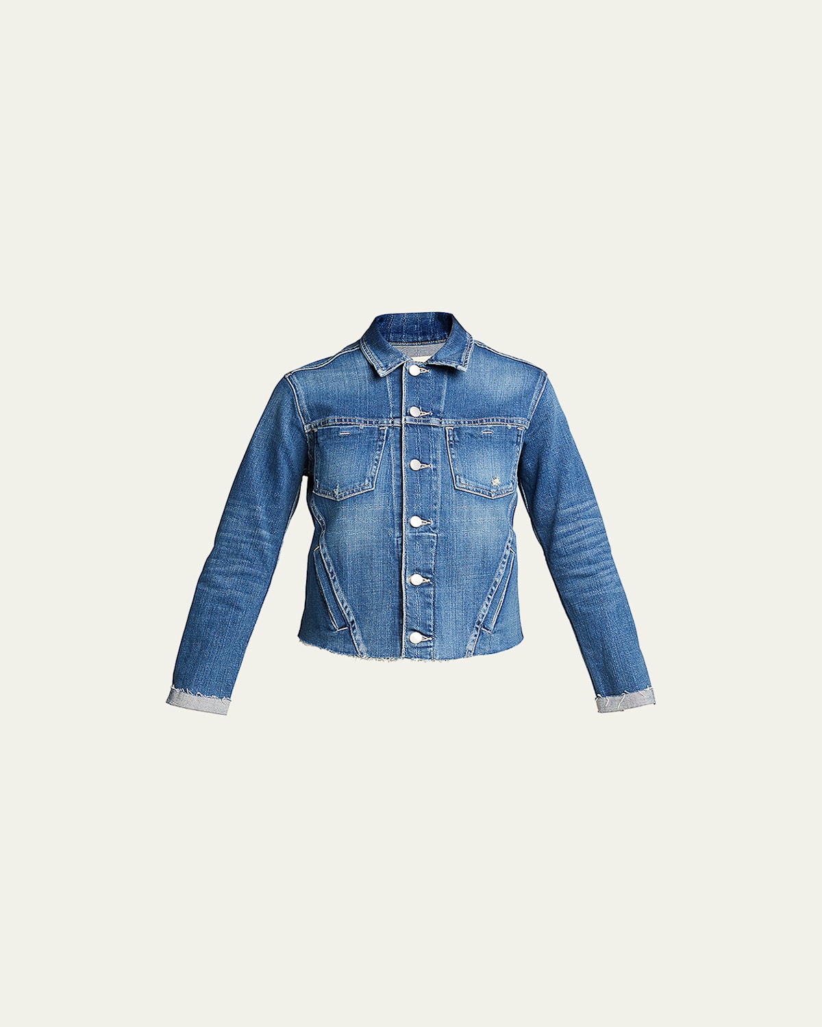 L'agence Janelle Slim Raw-edge Jacket In Blue