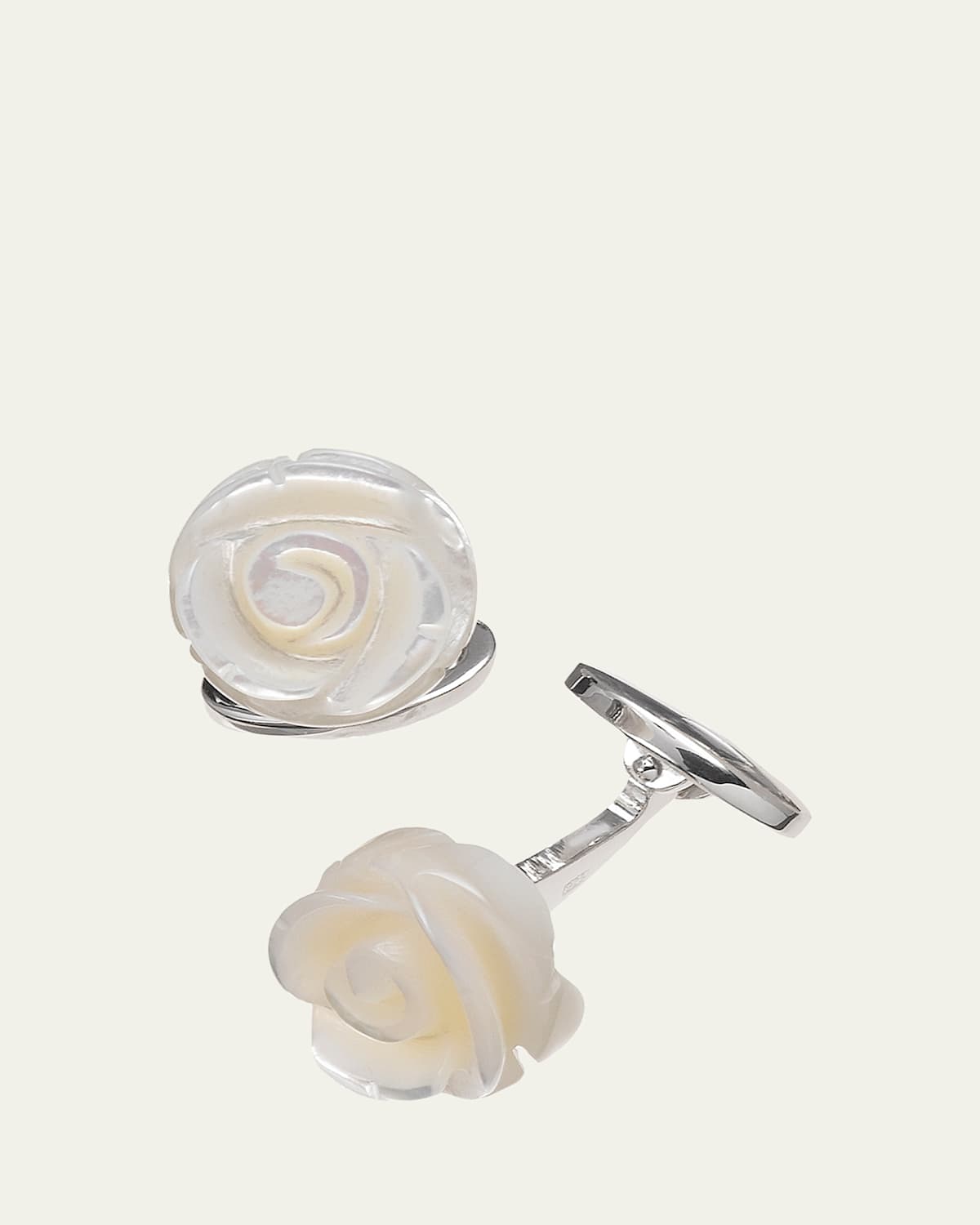 Jan Leslie Carved Rose Cuff Links