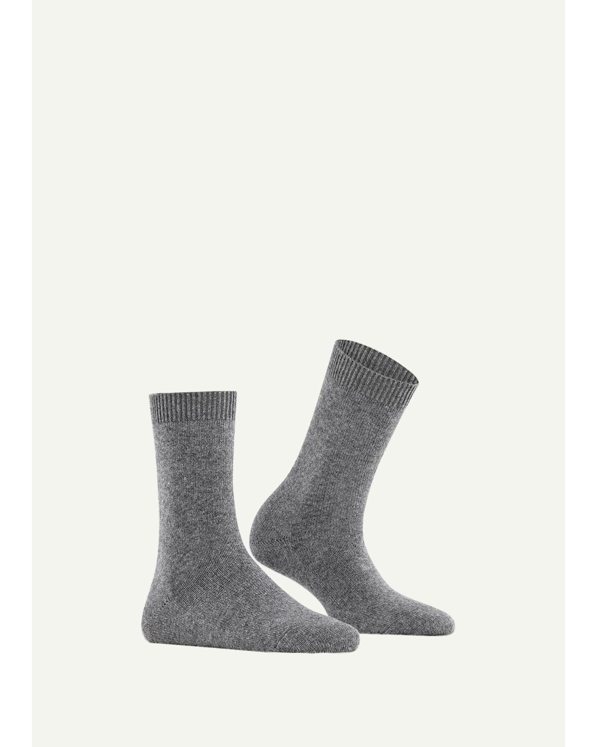 Falke Cashmere & Wool-blend Cozy Socks In Anthracite