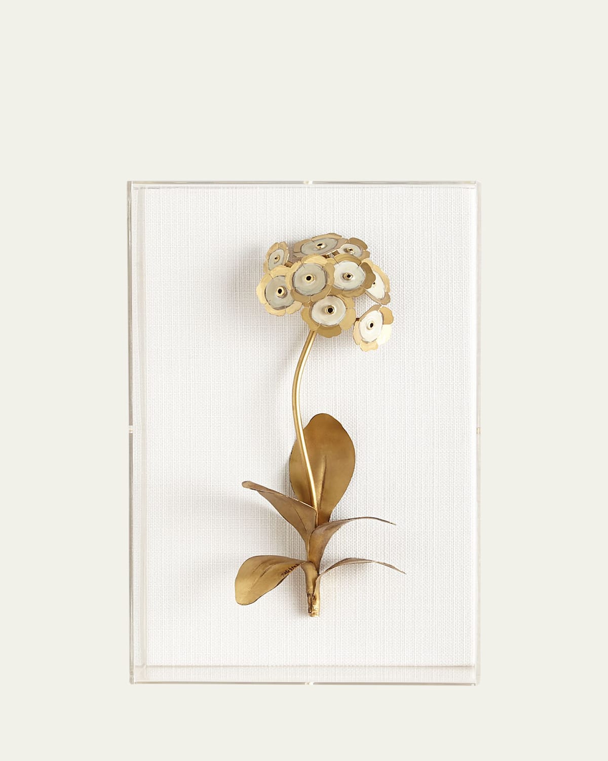 Tommy Mitchell Original Gilded Auricula Study on Linen | Thumbnail 1