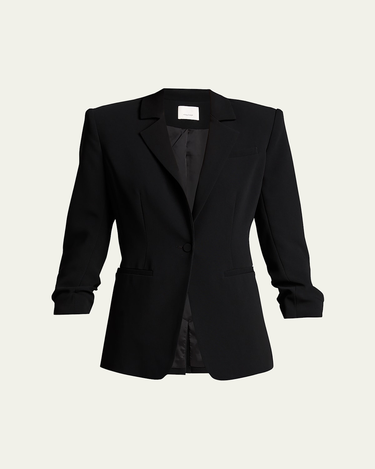 Cinq À Sept Khloe Crepe 3/4-sleeve Blazer In Black