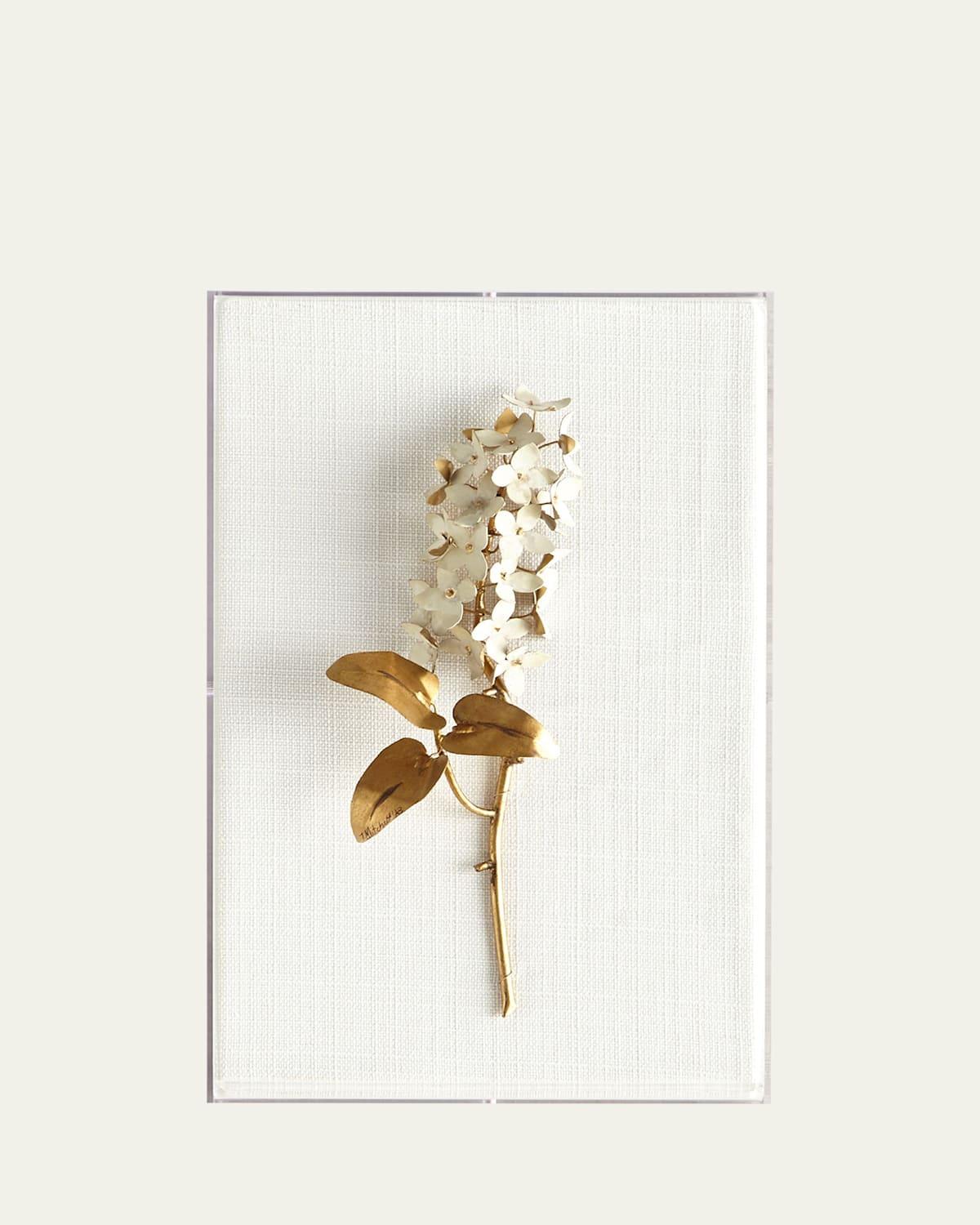 Tommy Mitchell Original Gilded Lilac on White Linen | Thumbnail 1