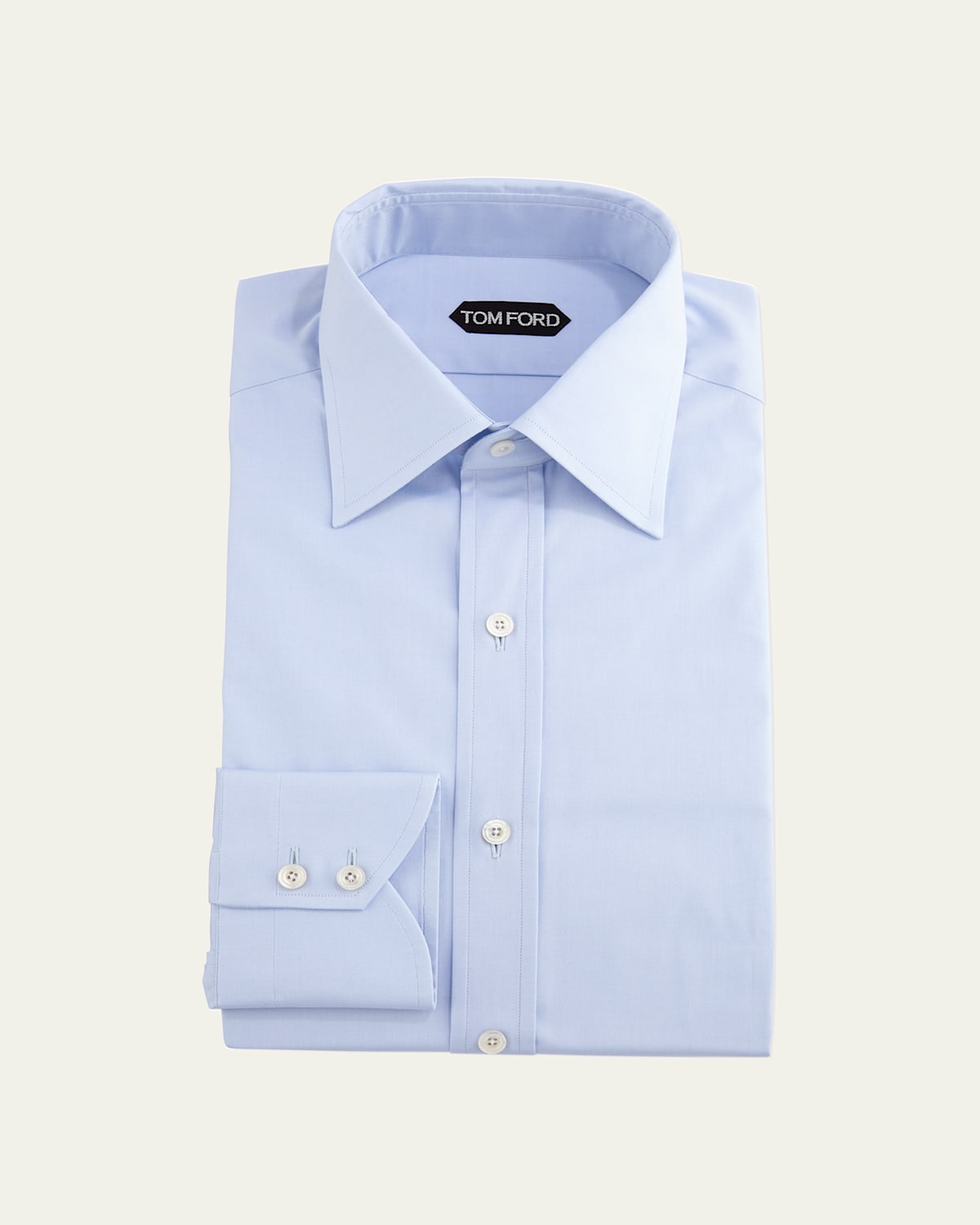 TOM FORD Men's Slim-Fit Solid Poplin Dress Shirt | Thumbnail 6