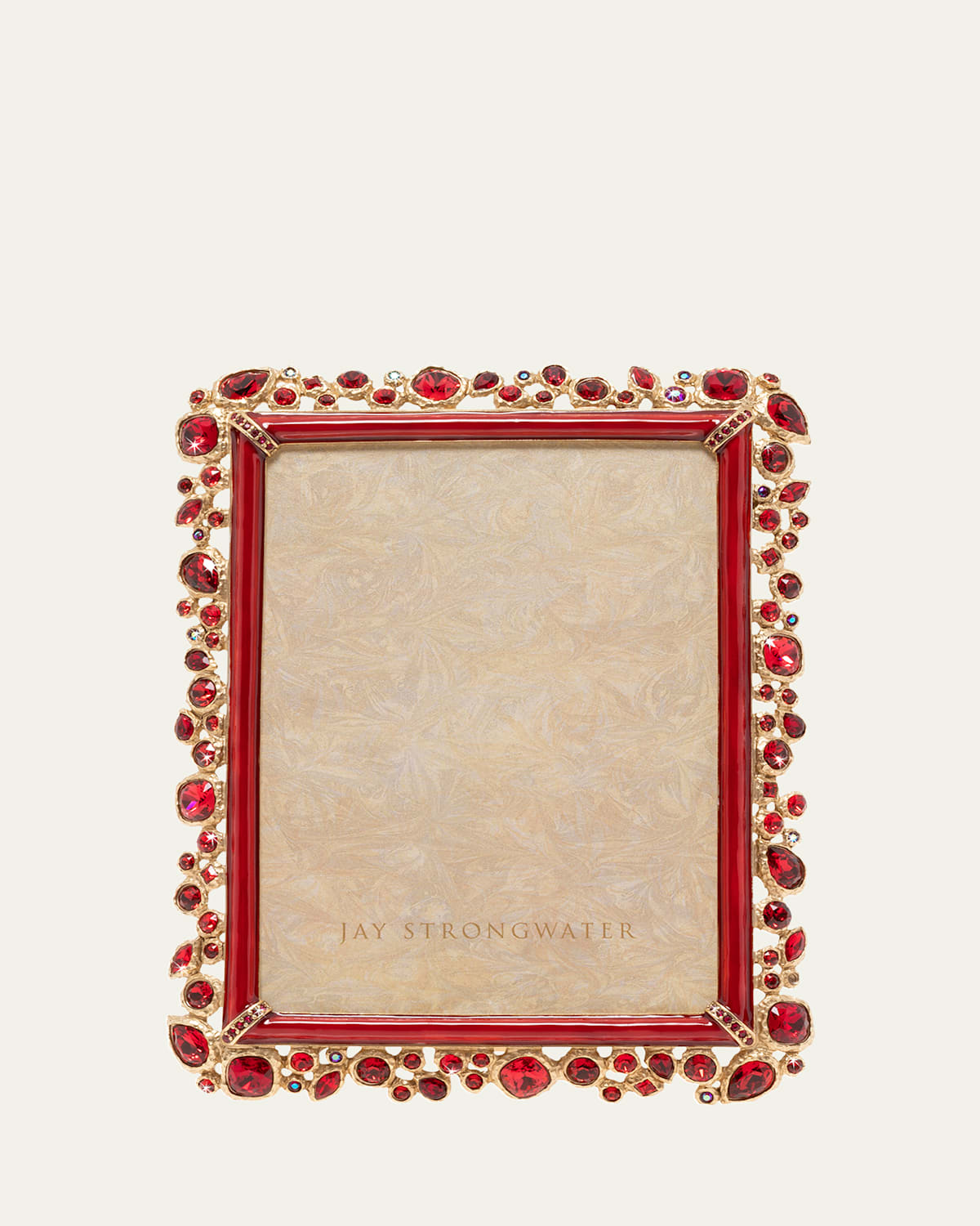 Jay Strongwater Leslie Bejeweled Picture Frame, 5 X 7 In Ruby