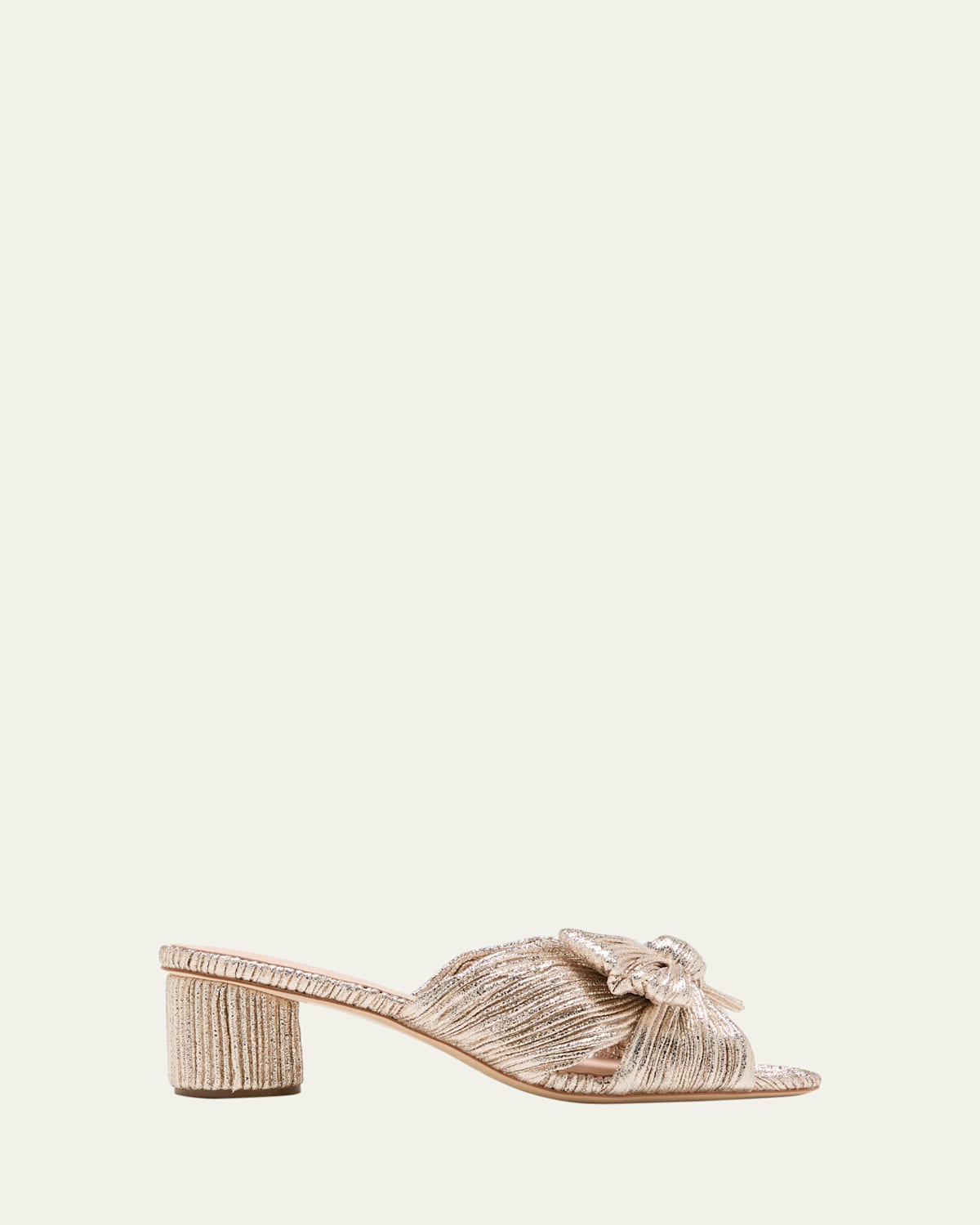 Loeffler Randall Emilia Pleated Knot Slide Sandals In Champ