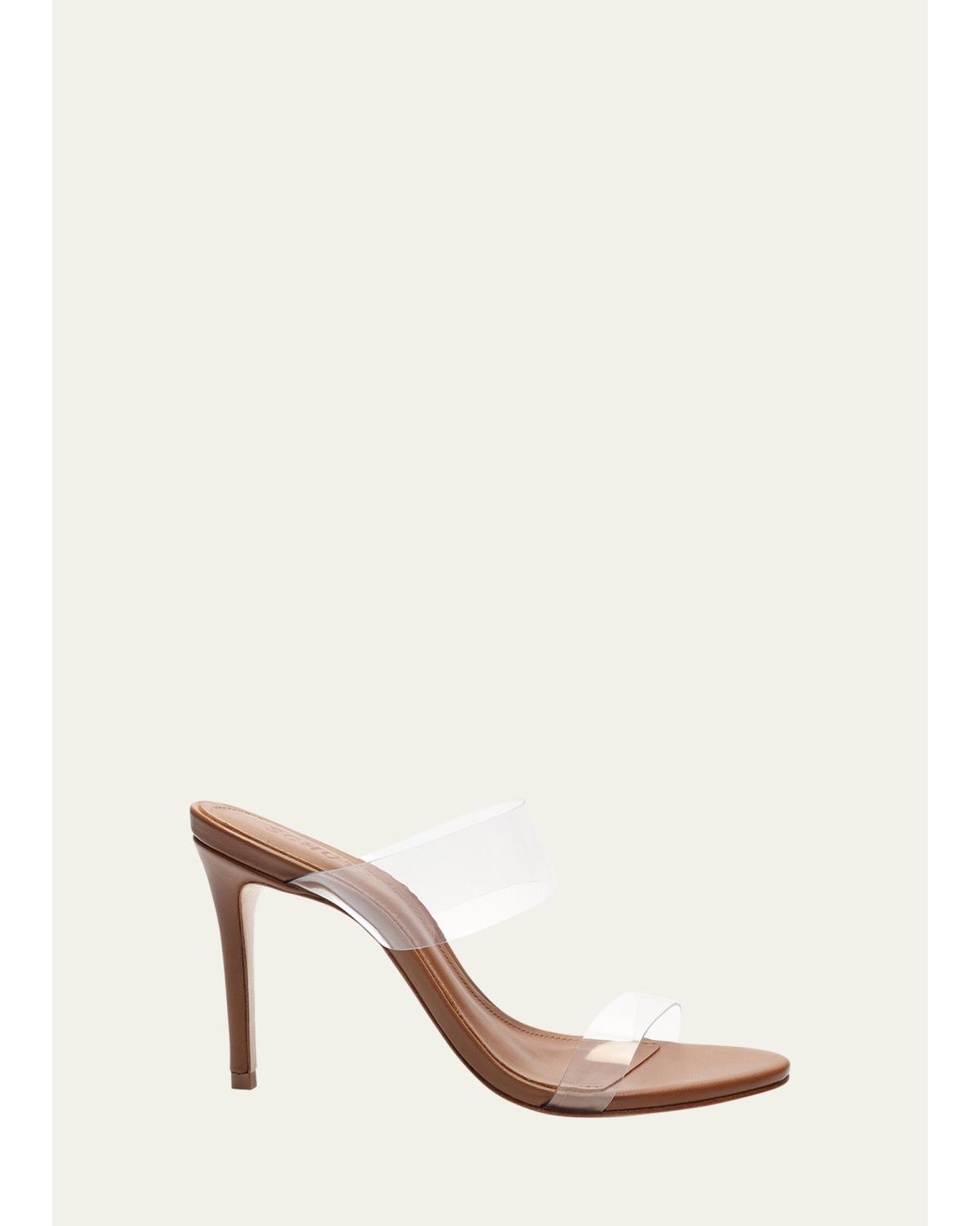 Ariella Strappy See-Through Vinyl Slide High- Heel