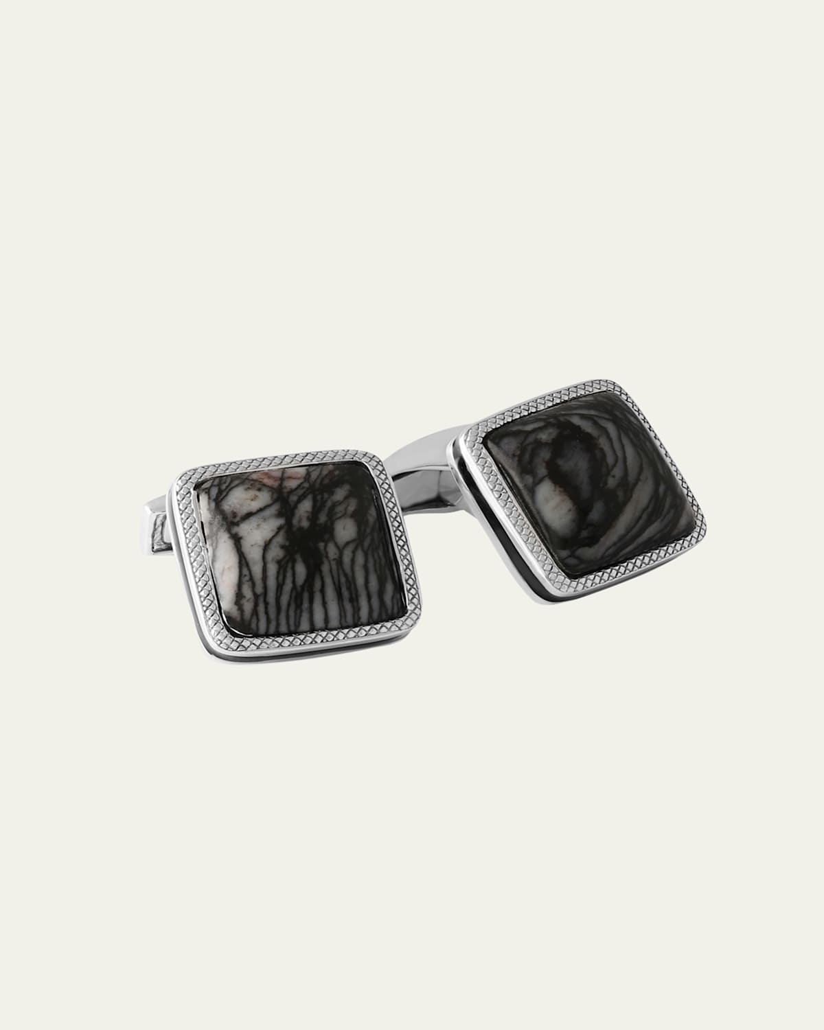 Tateossian Marble Quartzite Silver Cufflinks