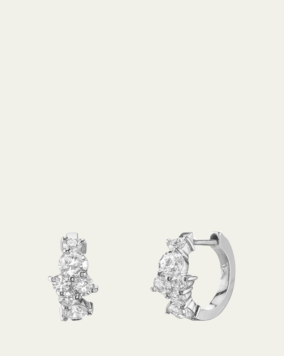 Sydney Evan 14k White Gold Diamond Huggie Hoop Earrings
