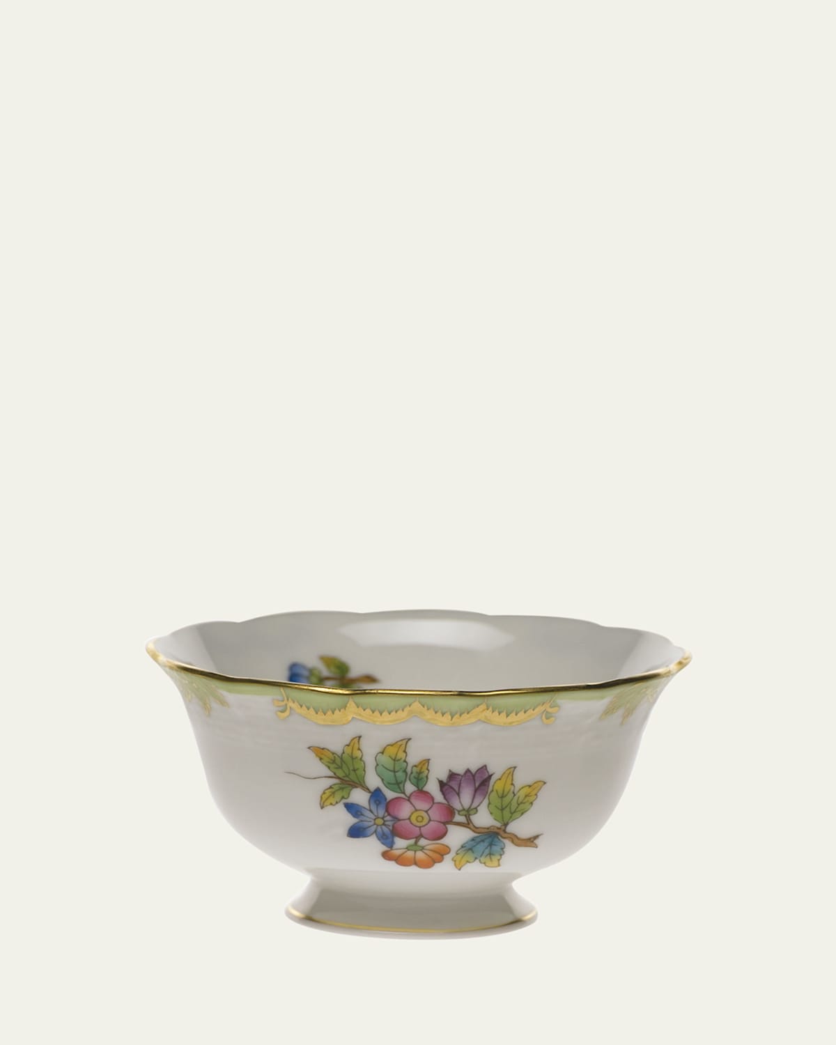 Herend Queen Victoria Open Sugar Bowl In Green