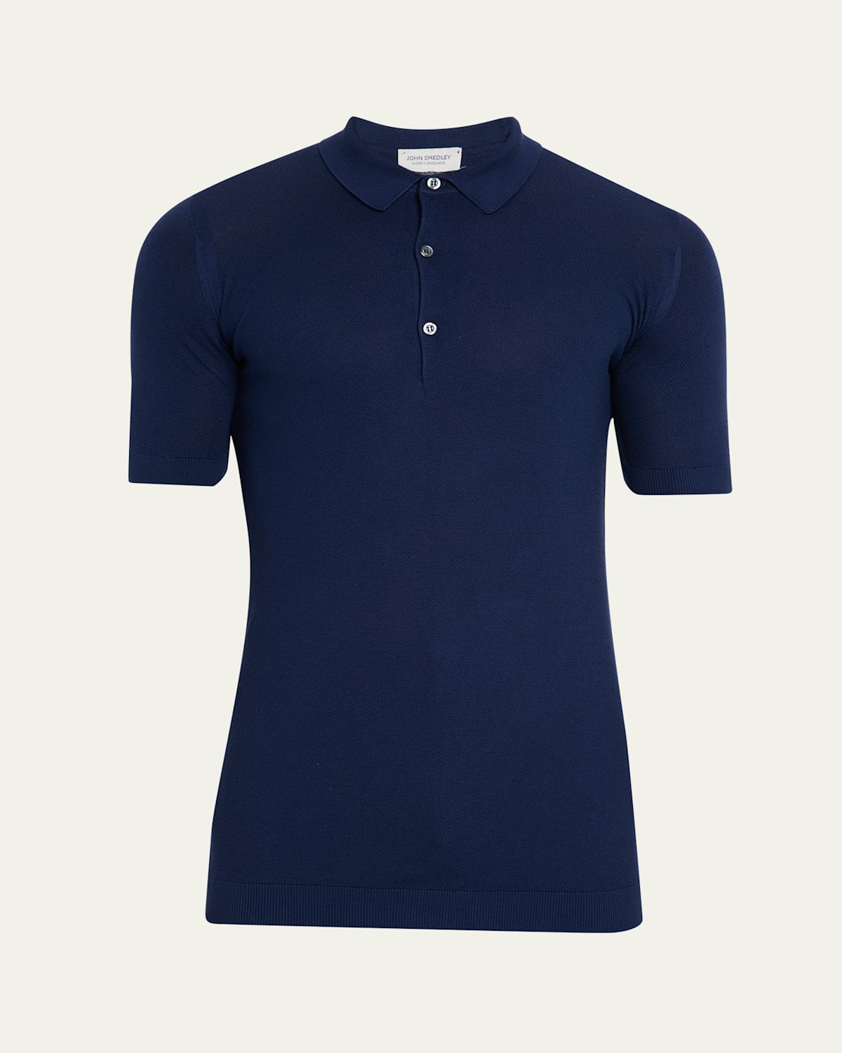 John Smedley Isis Fine Knit Cotton Polo Shirt In Blue