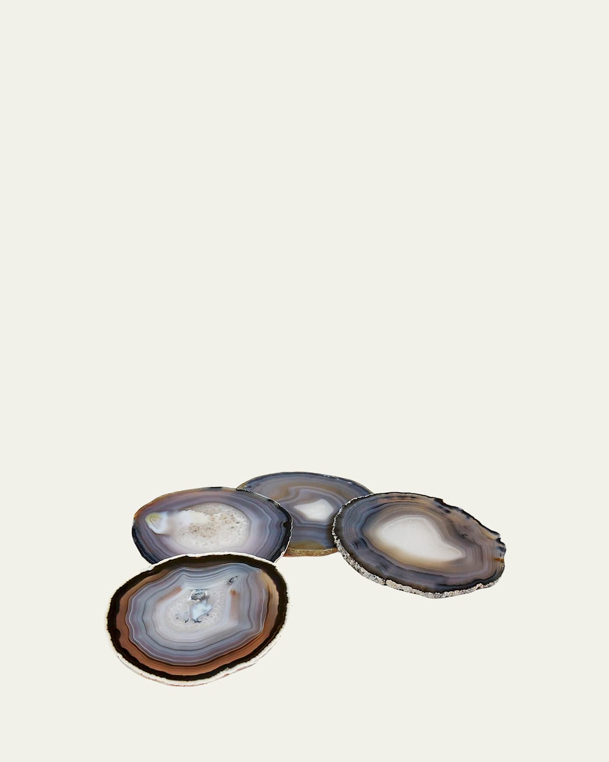 Anna New York Pedra Coasters, Set Of 4 In Smoke