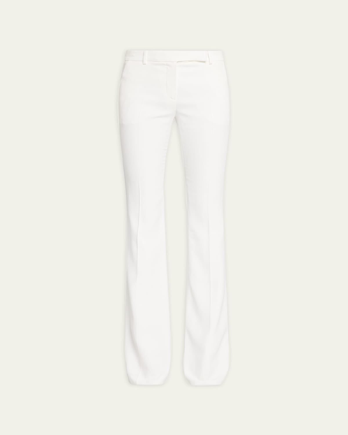 Alexander Mcqueen Leaf Crepe Classic Suiting Pants In Ivory