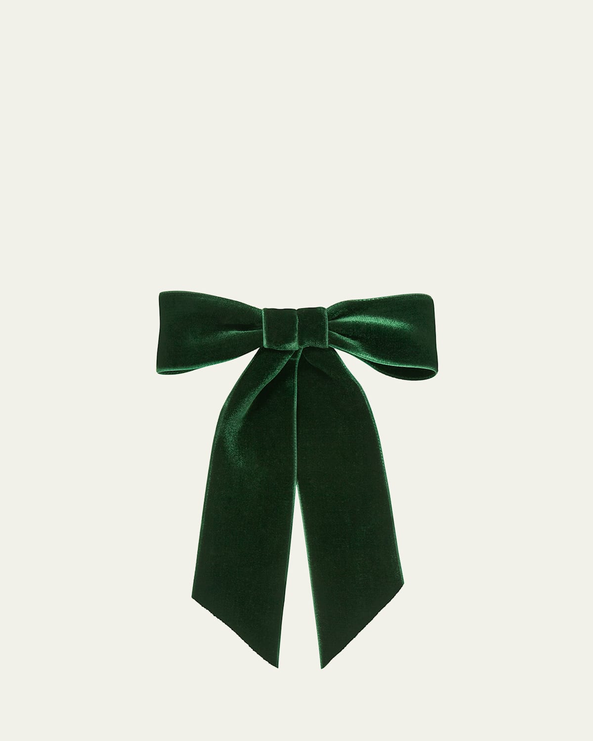 Jennifer Behr Wide Velvet Bow Barrette In Emerald