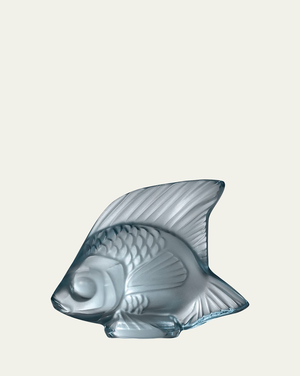 Lalique Fish Sculpture, Persepolis Blue In Light Blue