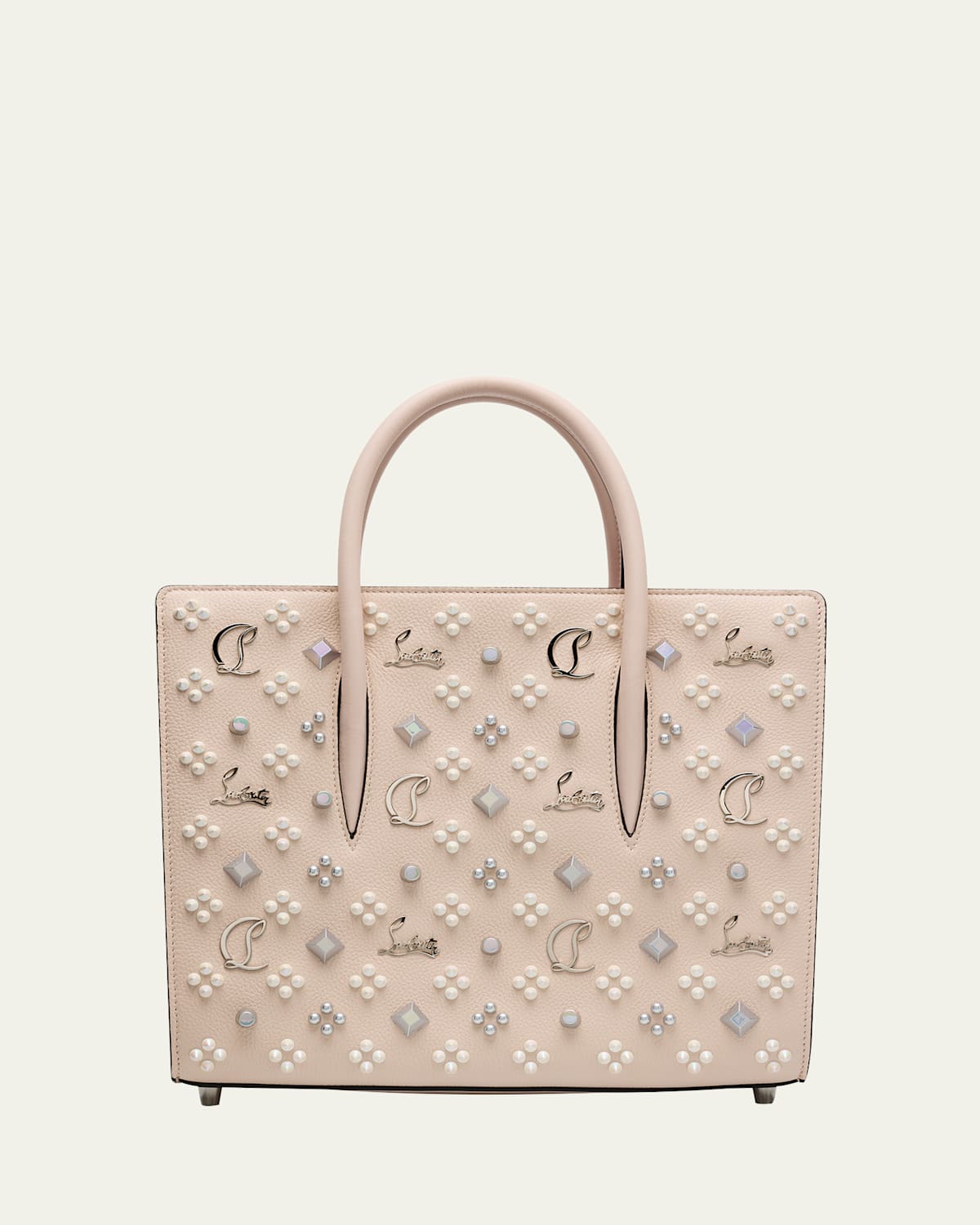Christian Louboutin Paloma Medium Top Handle In Loubinthesky Leather In Leche/multi