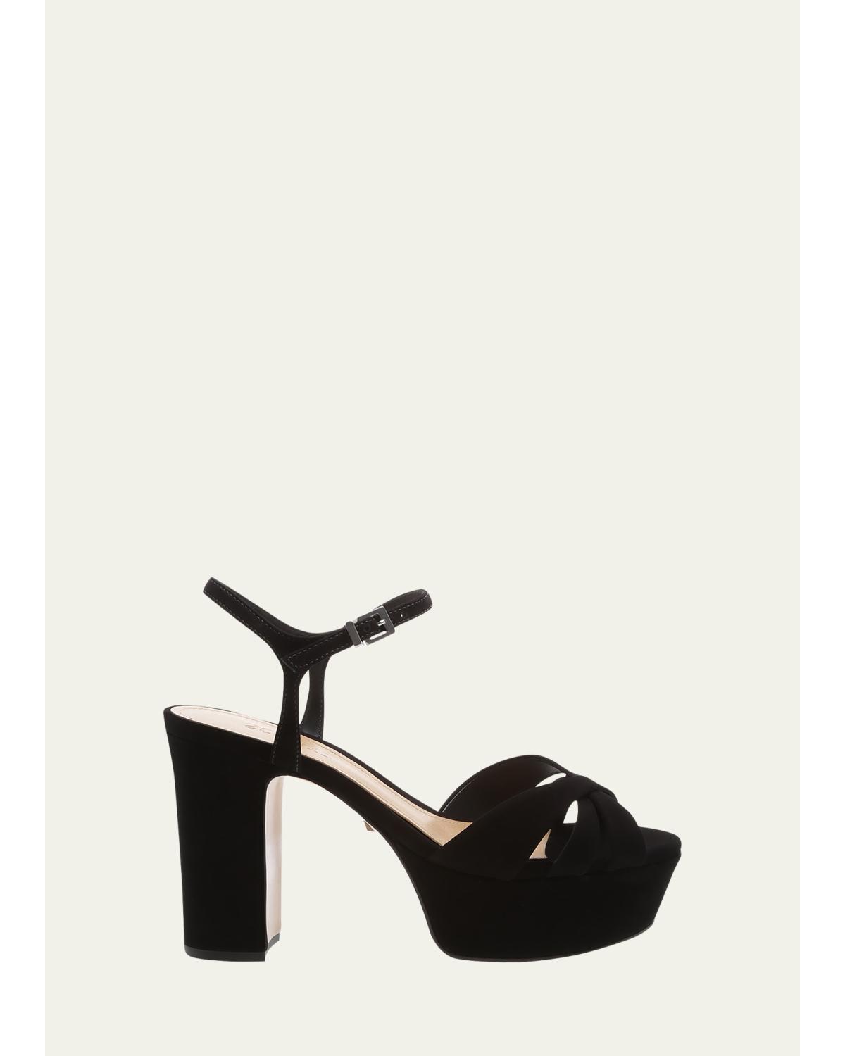 Keefa Nubuck Ankle-Strap Platform Sandals