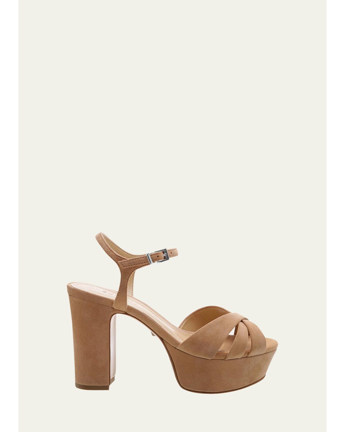 Keefa Nubuck Ankle-Strap Platform Sandals