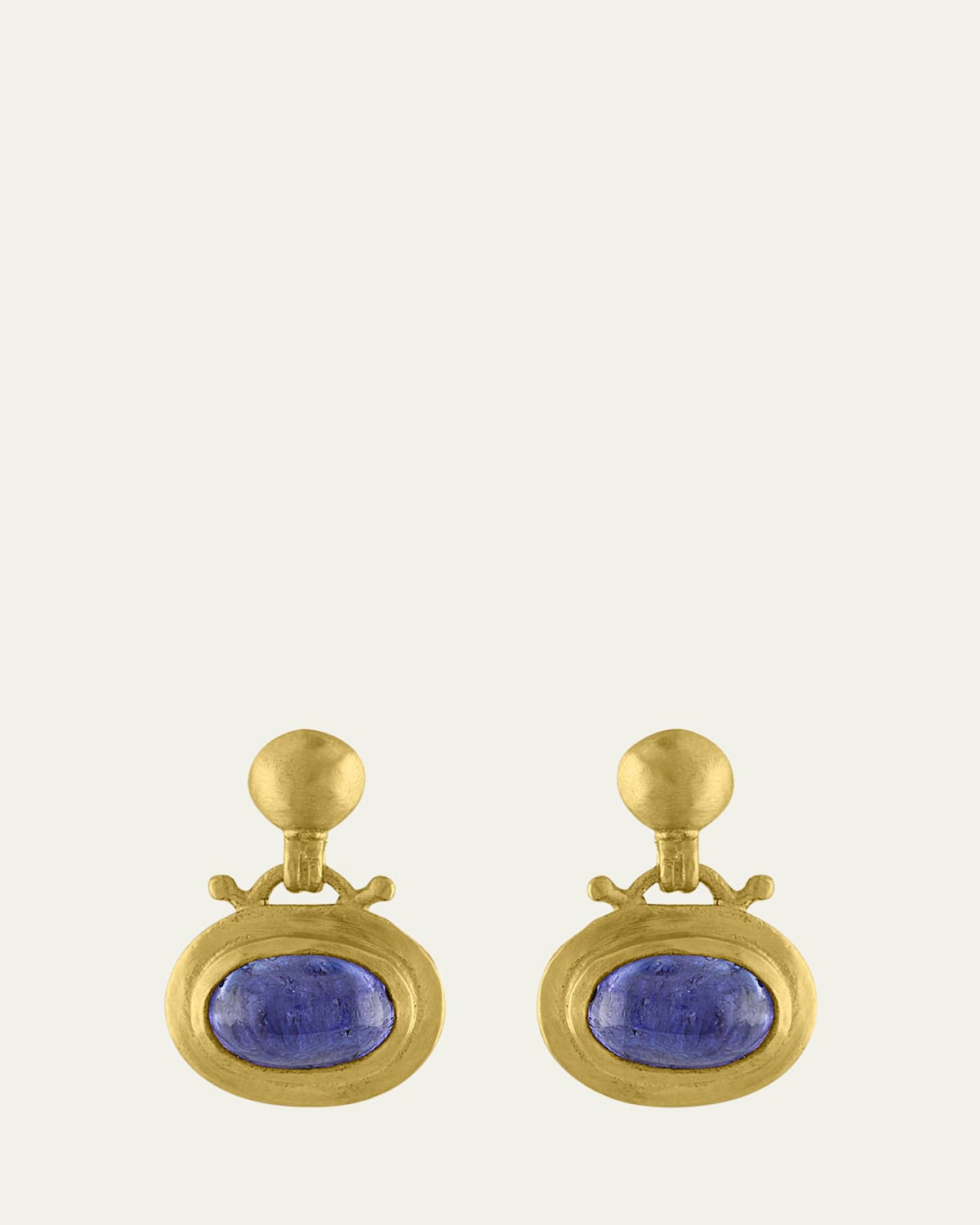 Tanzanite Bell Earrings Small 22K Gold 2 ct.