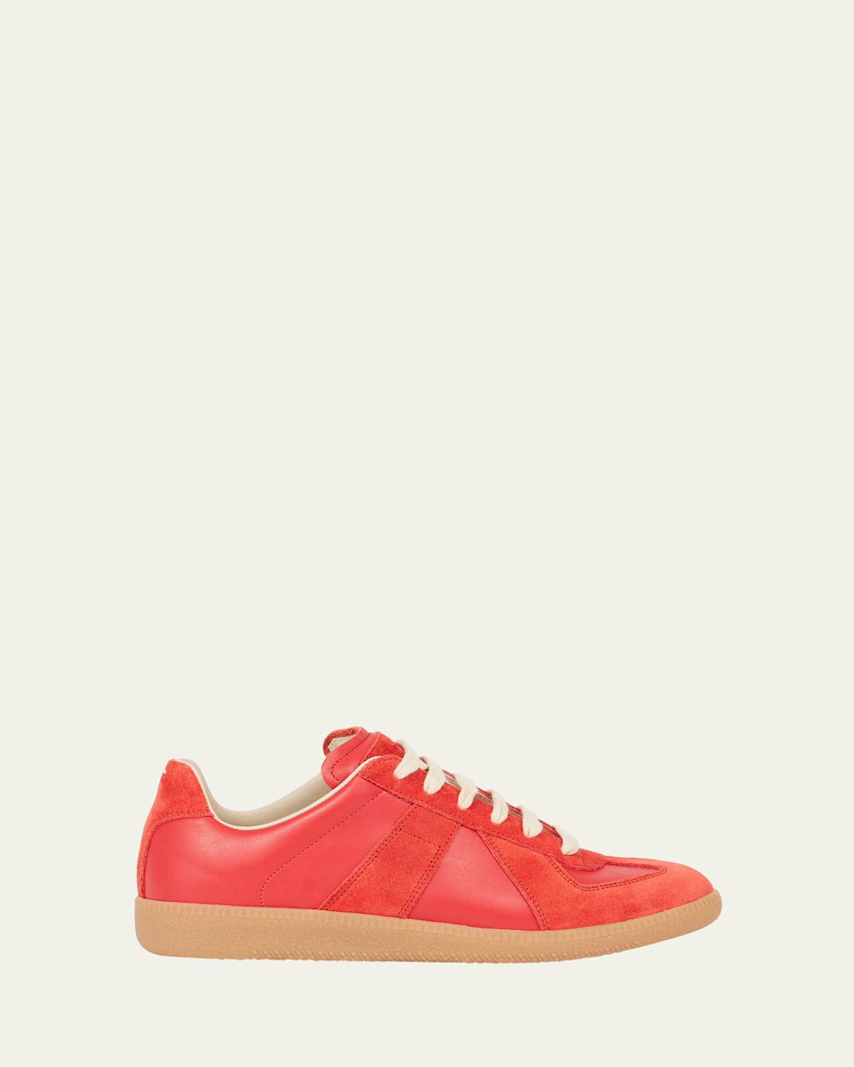 Maison Margiela Replica Suede & Leather Sneakers In Red