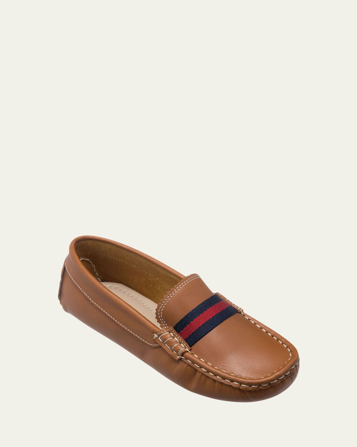 Elephantito Boy's Club Leather Loafers, Toddler/kids In Natural Tan