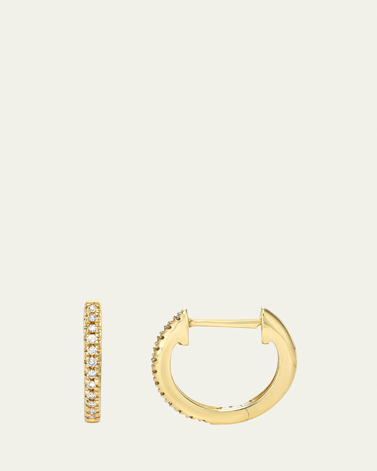 14K Gold 0.08ct Diamond Huggie Earrings