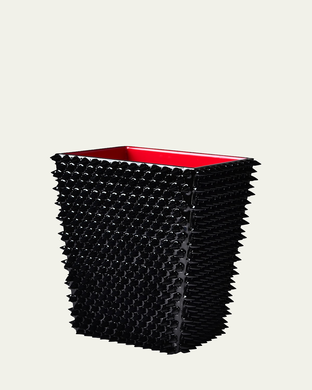 Mike & Ally Quill Wastebasket And Liner In Black/red