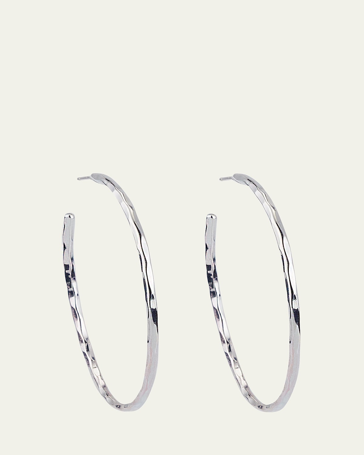 Silver Thin Hammered Earrings
